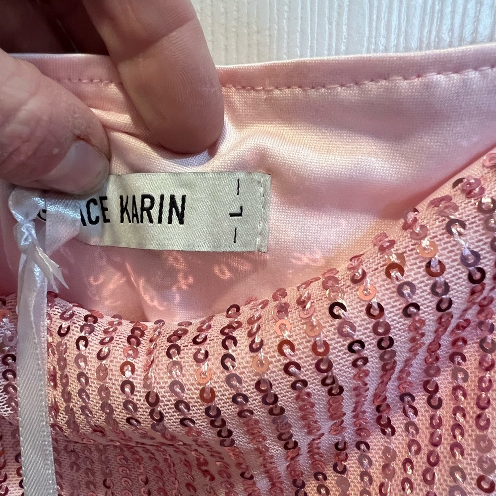 Grace Karin Pink Sequin Camisole Tank - Picture 3 of 4